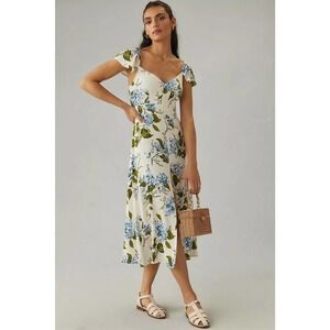 NWT Reformation Baxley Floral Midi Dress Size 8 White